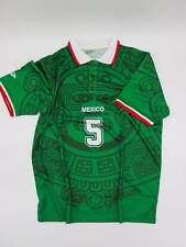 1998 FIFA World Cup #5 Duilio Davino Mexico Home Green Soccer Jersey, Size XXL, 