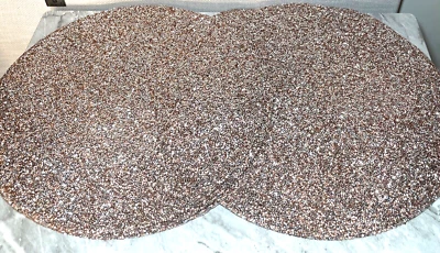 LOTE DE 6 CARGADORES MANTEL INDIVIDUAL REDONDO COLOR PLATA RUBOR LUMINOSO 15 pulgadas NUEVO Foto 1 de 4