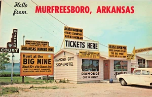 Postcard AR Murfreesboro Arkansas-Diamond Mine Ticket Office-Vintage 1965 C6 - Picture 1 of 2