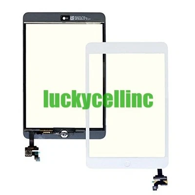 For Ipad Mini 1 2 Touch Screen Digitizer + IC Connector Chip + Home Button White - Image 1 of 4