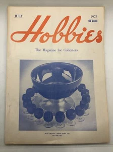 HOBBIES  Magazine-JULY,1973  "BLUE GROTTO" PUNCH BOWL SET - Picture 1 of 5