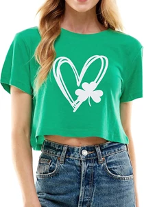 Funny St Patricks Day Outfits Shirt Women Sexy Saint Patricks Day Shamrock Clove - Picture 1 of 12