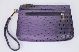 Dasein Strauß lila Kunstleder Armband/Clutch mit 1 Reißverschlussfach, NEU - Bild 1 von 3