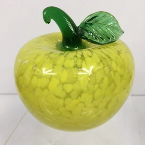 Kunstglas Apfel gelb Briefbeschwerer mundgeblasen Vintage? Angewandter Vorbau - Bild 1 von 7
