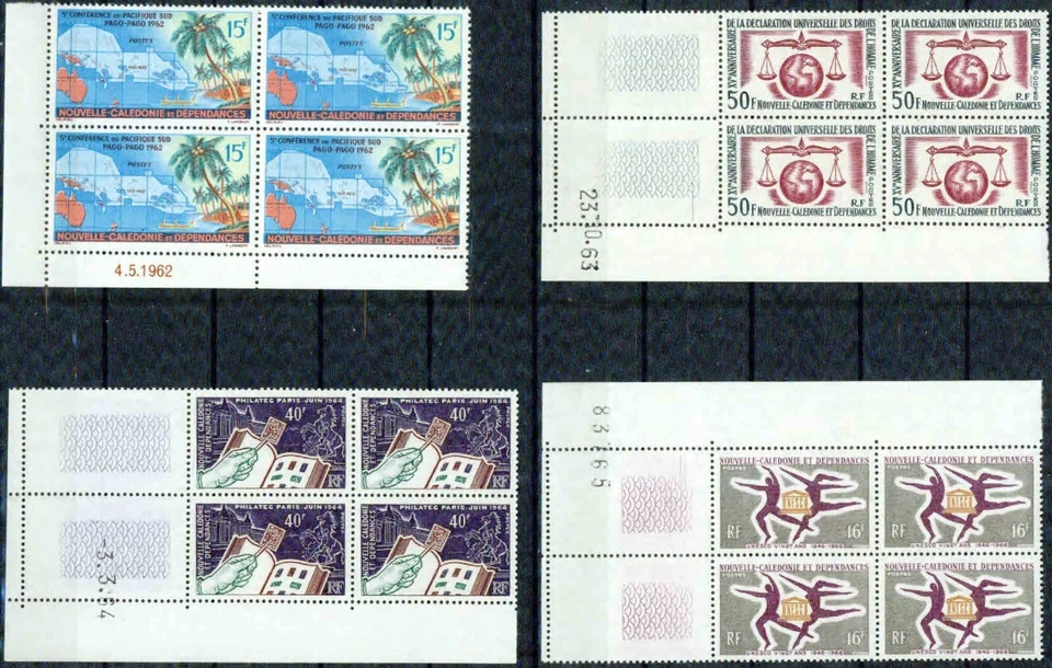 NEW CALEDONIA– 1962-1966 – DATED CORNER BLOCKS -VF** - Image 1 of 1