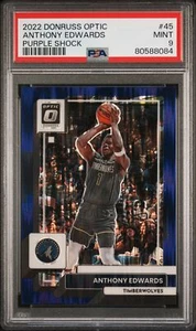 Panini Donruss Optic Anthony Edwards 2022 PSA 9 #45 Purple Shock - Imagen 1 de 2