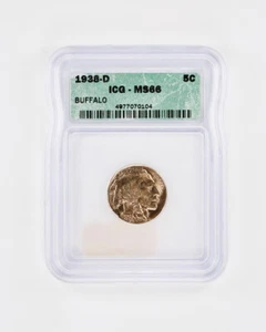 1938-D Buffalo Nickel ICG MS66 5c - Picture 1 of 2
