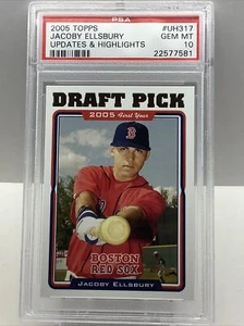 2005 TOPPS JACOBY ELLSBURY UPDATES & HIGHLIGHTS #UH317 RC PSA 10 GEM MT - Picture 1 of 2