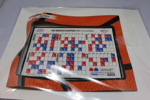 Los Angeles Clippers 2009-2010 Schedule Magnet Official Season Stadium Issued Pr Cover