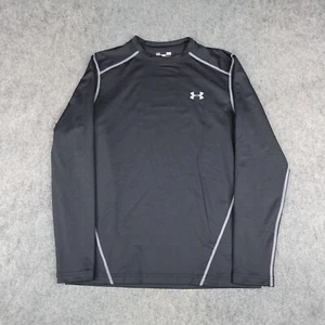 Under Armour Shirt Mens Large Black Cold Gear Fitted Base Layer Performance Top - Picture 1 of 11