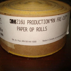 3M 216U 1-1/2" x 50 yds x 5/8" P320A Abrasive Paper OP Roll - Picture 1 of 5