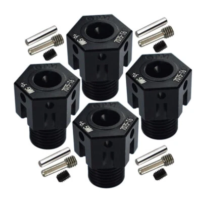 GPM Aluminum 7075-T6 Hex Adapters +6.5mm Black : 1/8 Sledge - 1/10 E-Revo / Maxx - Image 1 of 2