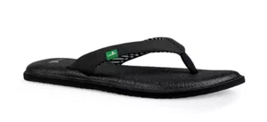 Sanuk YOGA CHAKRA Camiseta deportiva negra a rayas estera de yoga chanclas para mujer - Imagen 1 de 8