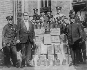 Police With Seized Liquor Vintage 8x10 Reprint Of Old Photo - Picture 1 of 1