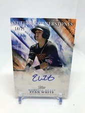 2019 Topps Pro Debut Future Cornerstones Orange Auto #FCA-EW Evan White /25