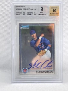 Carta 2010 Bowman Chrome Prospects Starlin Castro Auto Rookie BGS 9 Auto 10. - Foto 1 di 1