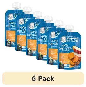 6 pack Stage 1 Baby Food, Apple Sweet Potato w/Cinnamon Toddler Food 3.5oz Pouch - Picture 1 of 12