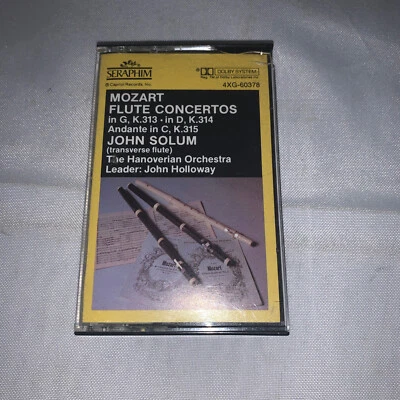 Mozart: Flute Concertos in G, K313 & in D, K314, Andante in C, K315 Cassette - Image 1 of 3