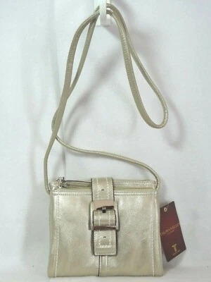 Bandolera Tignanello Cuero Dorado Suave Múltiples Secciones Nueva con Etiquetas Foto 1 de 4