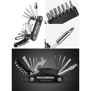 ROCKBROS MTB Bicycle Repair Kit Multi functional Folding Worker 16 in 1 Portable - Picture 1 of 9