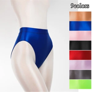 Ladies Men Silky Shiny Satin Glossy Wet Look Knickers Briefs Underwear Panties" - Picture 1 of 21