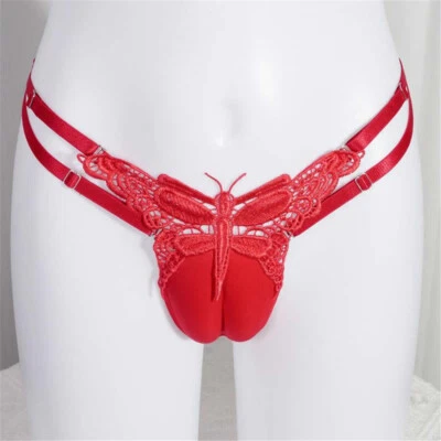 Men's Sissy Lace G-String Low Rise Hiding Gaff Panties Crossdresser Underwear - Image 1 of 4