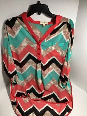 Top My Michelle, Mujer Talla L, Multicolor, Poliéster, Transparente, Manga 3/4 Foto 1 de 4