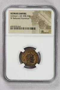 Imperio Romano Licinio I, AD 308-324 BI Nummus Reducido - NGC Antiguos - Imagen 1 de 2