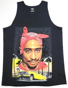 Tupac Shakur Tank Top T-Shirt 2Pac West Coast Paisley Lowrider Herren Trägershirt Neu - Bild 1 von 2