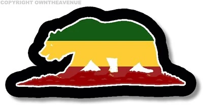 Calcomanía adhesiva Cali Bear Rasta California Bear 420 5" #DigiPrint (CaliBearRastFC) Foto 1 de 2