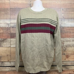 Herren Junction West beige gestreifter Pullover Rundhals LS Sweater Gr. XL NEU - Bild 1 von 4