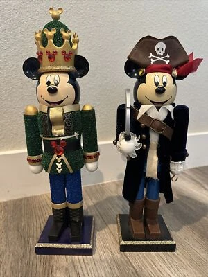 Disney Parks Green King Mickey Mouse + Pirate Decorative Christmas Nutcracker - Image 1 of 4