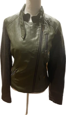 Chaqueta de imitación de cuero verde y negro Yoki talla M Foto 1 de 4
