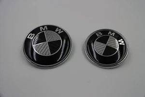 (82MM+74MM) Emblem Carbon Optik für BMW Motorhaube Heckklappe E46 E90 E92... - Bild 1 von 2