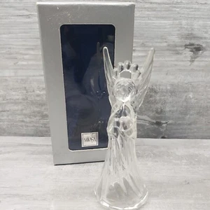 Vtg MIKASA 4.5" Crystal Glass Angel W/Trumpet Christmas Ornament Heavenly Music - Picture 1 of 10
