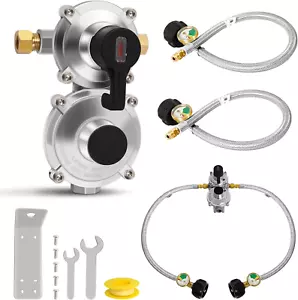 Automatic Changeover 2-Stage LP Propane Regulator for Dual Propane Tanks with Tw - Picture 1 of 12
