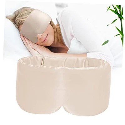 Máscara de ojos para dormir 100 % hecha a mano de bambú para mujer para hombre, albaricoque nocturno Foto 1 de 4