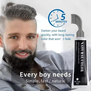 Männer Schwarz Bart Fleck Einfache Haarfärbemittel Farben Shampoo D3P7 C Haarverdunkelung M5X3 - Bild 1 von 12