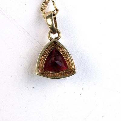 COLGANTE MODERNISTA ORO 10K con CADENA ORO 24" 14K c.1950's Foto 1 de 4