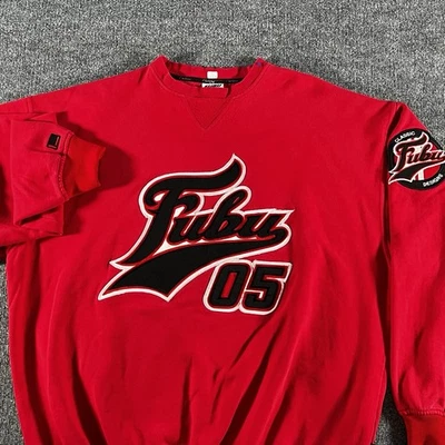 Sudadera De Colección Fubu Hombres 2XL XXL Roja La Colección 05 Pullover Polar Pesado Años 90 Foto 1 de 4