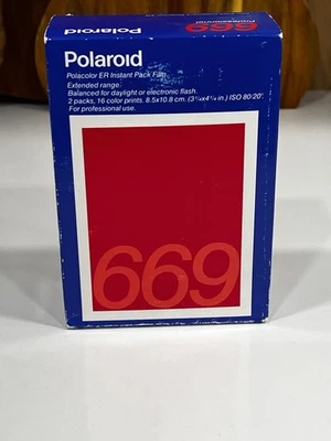 Sealed Box POLAROID 669 Polacolor ER Instant Film 2 Packs 16 Photos Expired 9/92 - Image 1 of 4