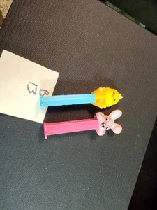 Lot of 3 Pez dispensers 1 White 1 Pink Easter Bunny Rabbit and duck - Picture 1 of 2