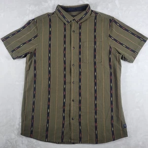 Roark Kurzarmhemd mit Knopfleiste Herren Large olivgrün geometrisch klassische Passform - Bild 1 von 7