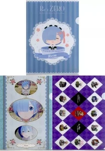 Re:ZERO Starting Life in Another World Rem A4 Clear File Set 3 Pcs Ichibankuj P - Picture 1 of 2