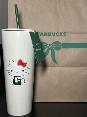 Vaso de acero inoxidable HELLO KITTY X STARBUCKS edición limitada vacaciones 2025 Foto 1 de 2