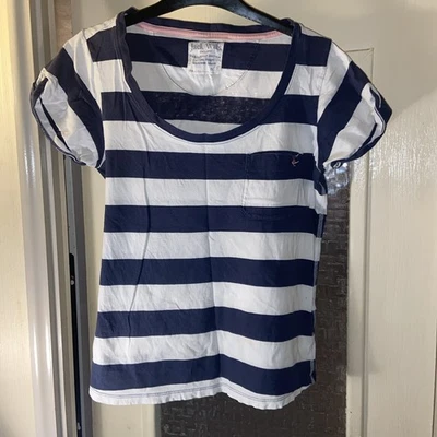 Jack Wills Womens Blue White Striped T Shirt Size 8 - Image 1 of 4