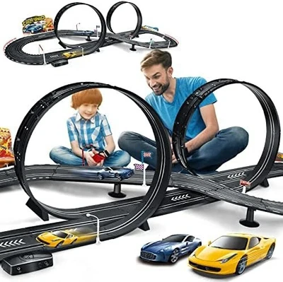 Slot-Car-Race-Track-Sets for Boys Kids, Battery or Electric Race Car Track with - Image 1 of 4