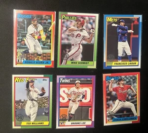 2025 Topps Series 1 1990 INSERT 6 CARD LOT ACUNA LEE Lindor TED WILLIAMS Schmidt - Picture 1 of 2