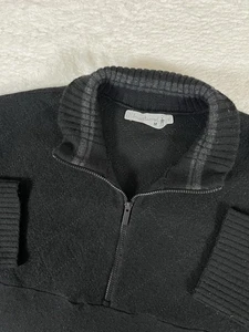Smartwool Black 1/4 Quarter Zip Quilted Merino Wool Long Sleeve Sweater Men’s M - Picture 1 of 10