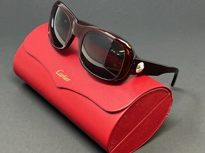 Очки солнцезащитные женские Cartier T8200414 бордовые 51 мм квадратная оправа подлинный дизайн - Изображение 1 из 4